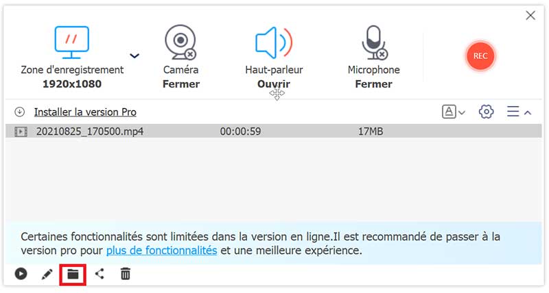 Enregistrer la vidéo Instagram à télécharger et l'exporter