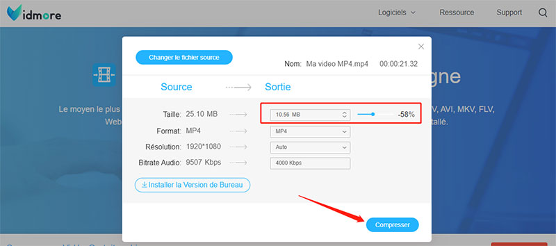 Compresser la vidéo MP4 en ligne