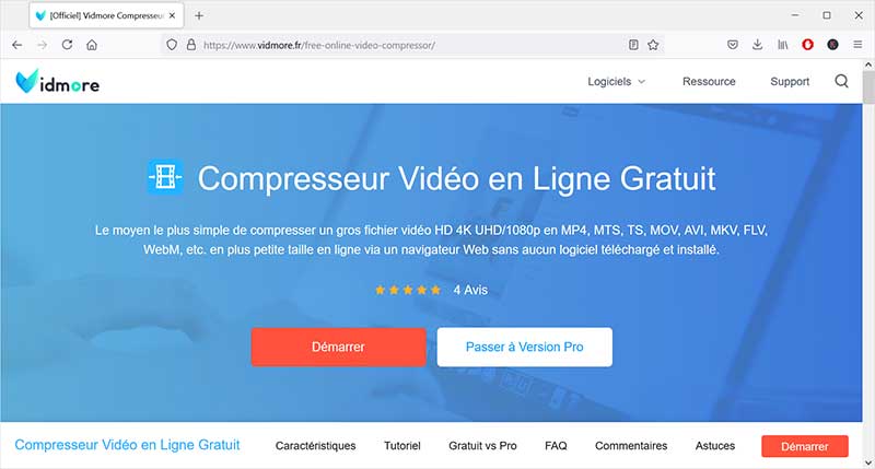 Vidmore Compresseur Vidéo Gratuit en Ligne