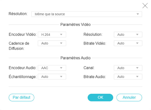 Régler les paramètres vidéo et audio