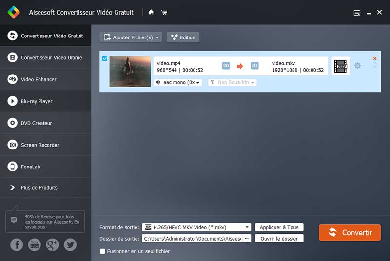 Aiseesoft Convertisseur vidéo gratuit
