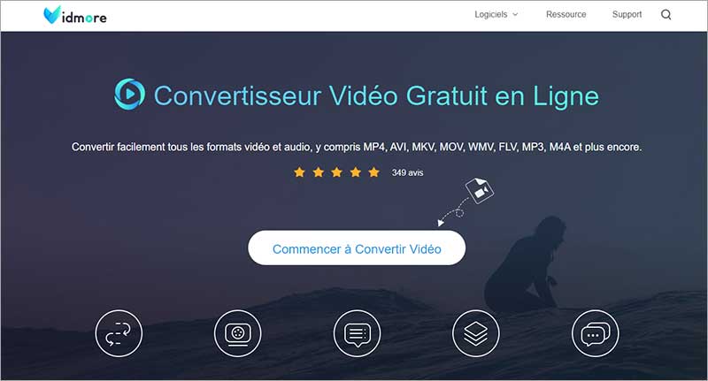 Ajouter le fichier sur Vidmore Convertisseur Vidéo Gratuit en Ligne