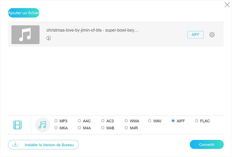 Convertir l'audio en AIFF