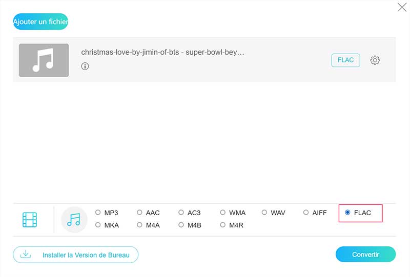 Convertir l'audio en FLAC