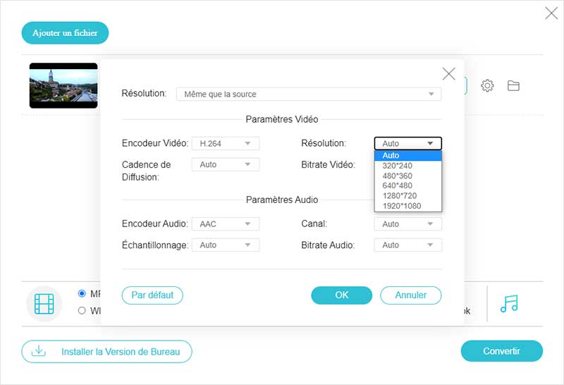 Augmentez la résolution vidéo