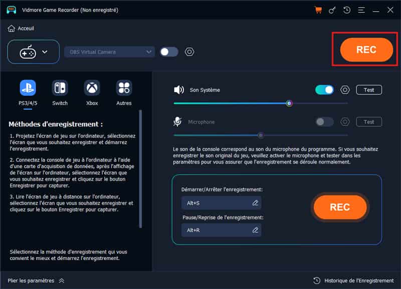 Sélectionner Enregistreur Vidéo