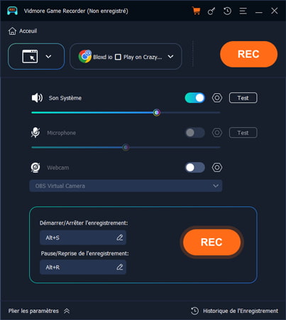Sélectionner Enregistreur Vidéo