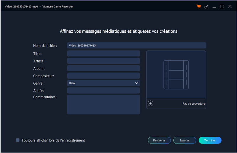 Sélectionner Enregistreur Vidéo