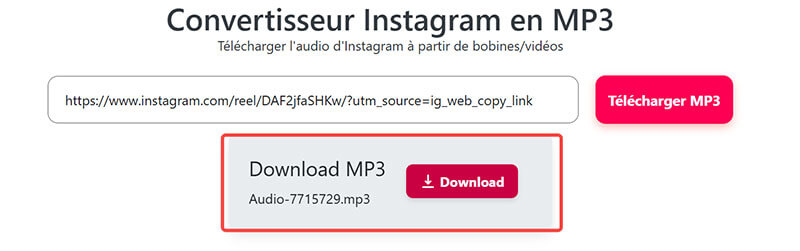 Télécharger l'audio en MP3
