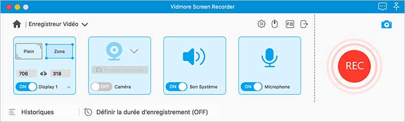 Paramètres d'enregistrement Facetime