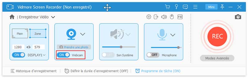 Activer l'enregistreur de webcam