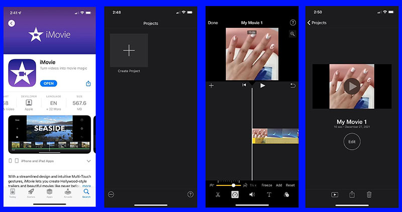 Ralentir une vidéo sur iPhone avec iMovie