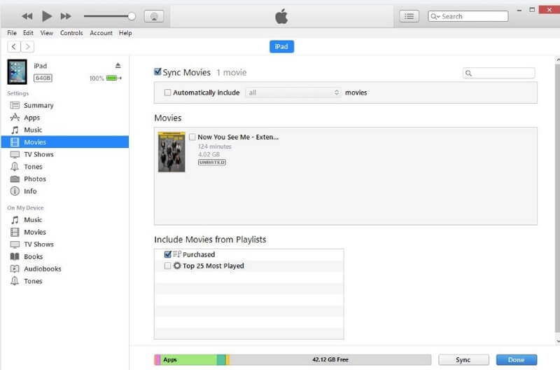 Importez les films DVD extraits sur iTunes