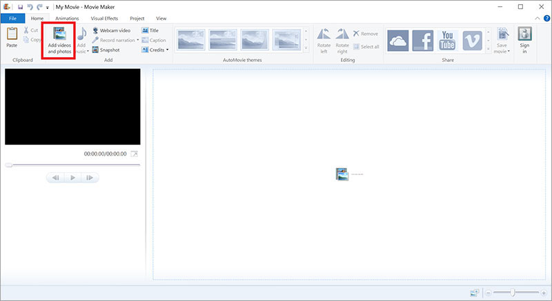 Ajouter des fichiers MP4 dans Windows Movie Maker