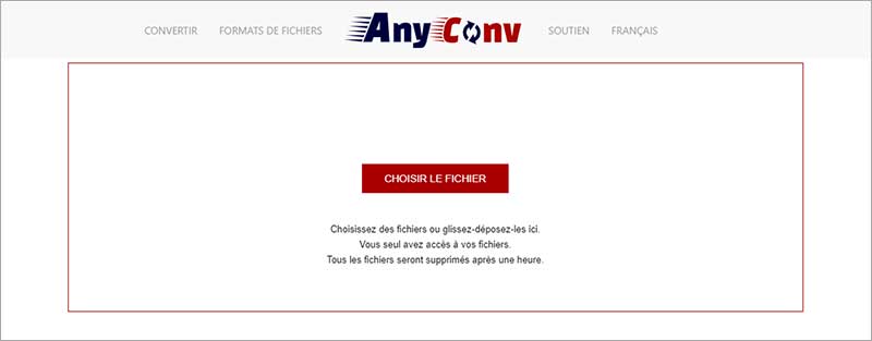 Convertisseur de MP4 en AMV dans AnyConv