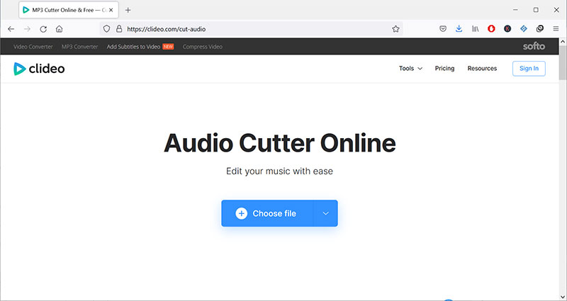 Clideo Audio Cutter Online