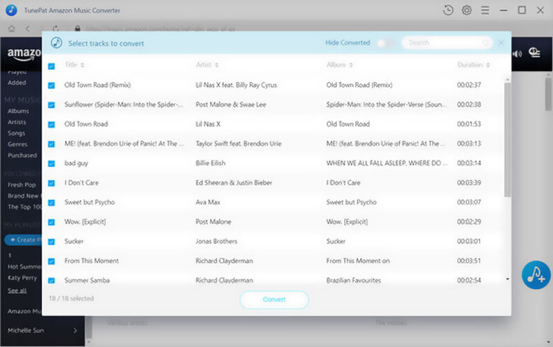 Convertir Amazon Music