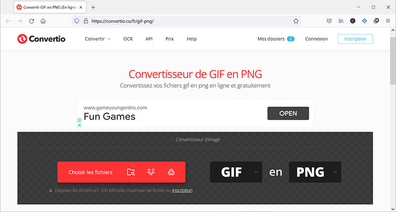 Convertio GIF en PNG