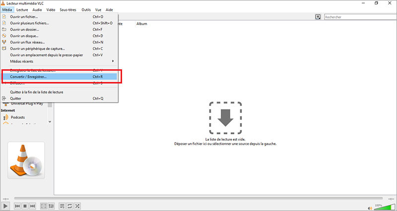 Convertir/Enregistrer de VLC