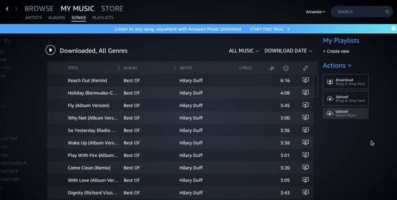 Télécharger Amazon Music acheté sur PC et Mac