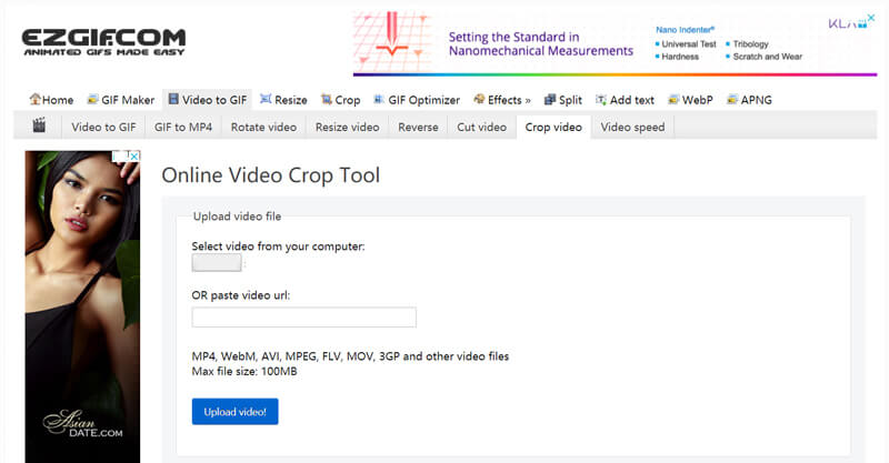 Ezgif Online Video Crop Tool