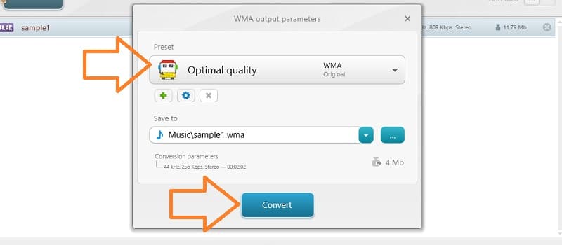 Paramètre de sortie WMA du Freemake Audio Converter