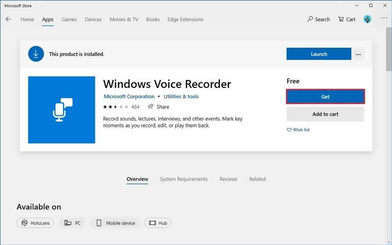 Installer l'enregistreur vocal Windows