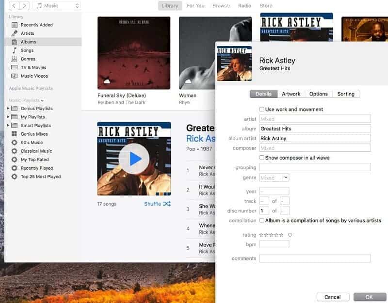 iTunes Modifier les fichiers MP3