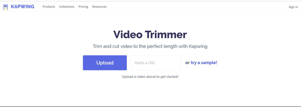 Kapwing couper une vidéo en ligne