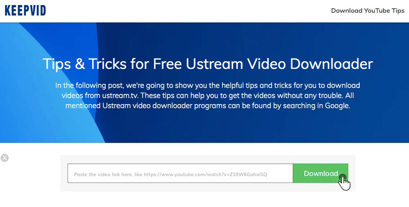 Télécharger des vidéos Ustream avec le téléchargeur de vidéos en ligne