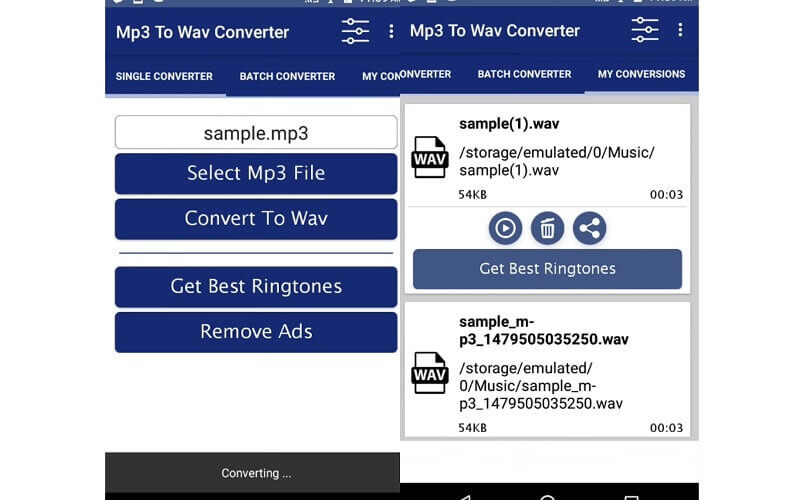 Interface de conversion MP3 vers WAV Convertisseur WAV