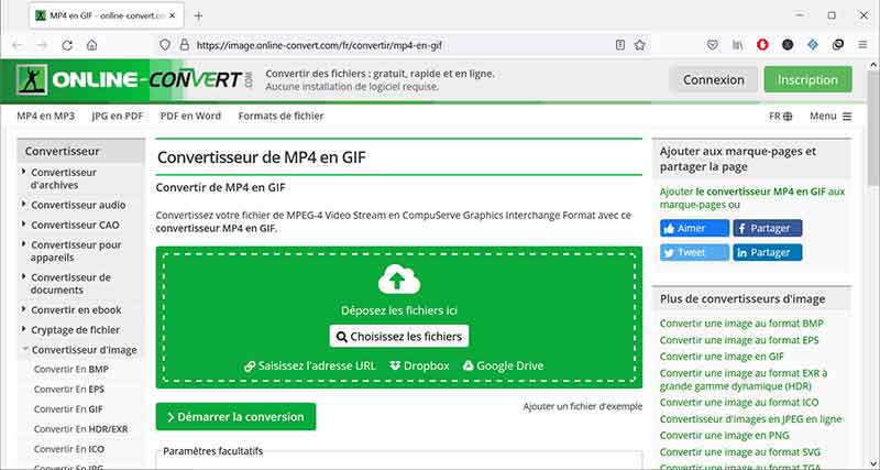 Online Convert - Un convertisseur MP4 GIF