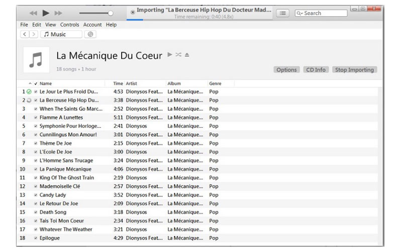 Extraire de la musique avec iTunes