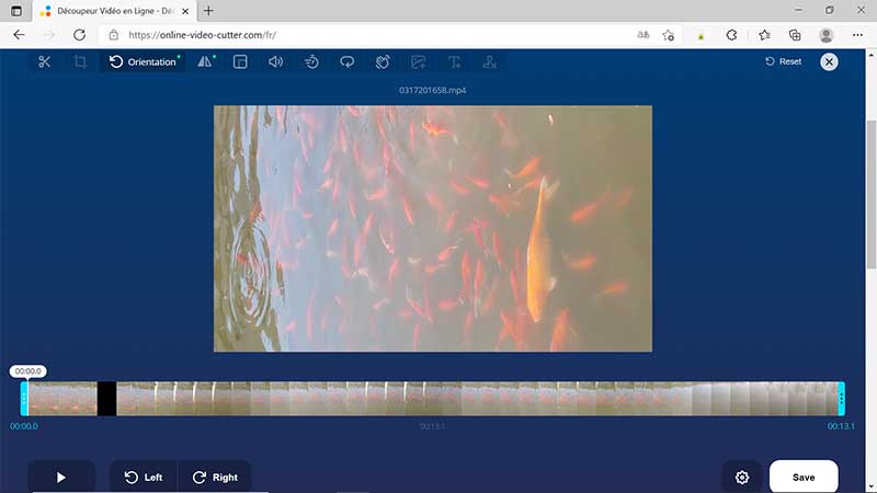 Rotation d'une vidéo avec Trim Video