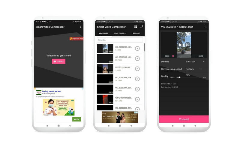 Compresser une vidéo sur Android avec Smart Video Compressor