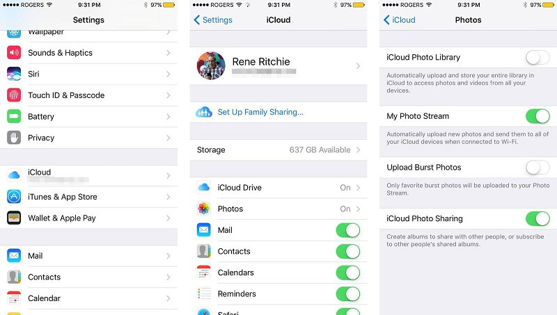 Désactiver la photothèque iCloud