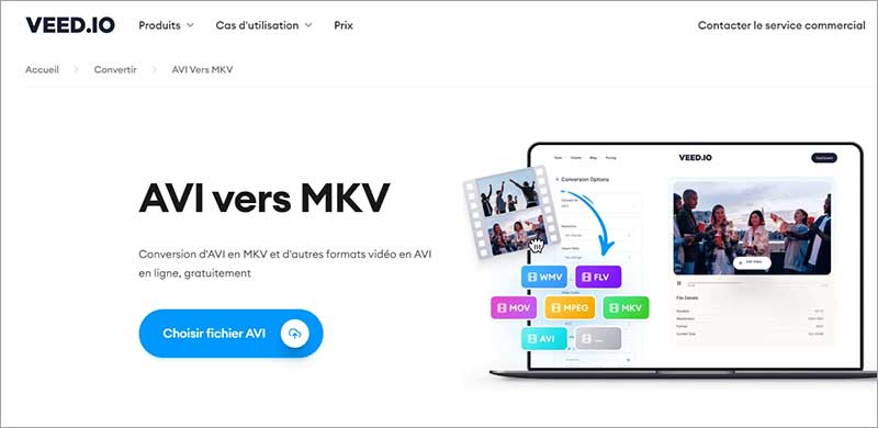 Convertir AVI en MKV avec VEED.IO