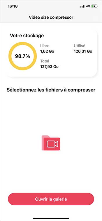 Importer la vidéo sur Video Compressor