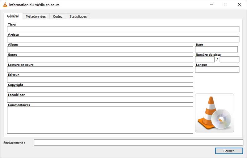 VLC - Éditeur de métadonnées