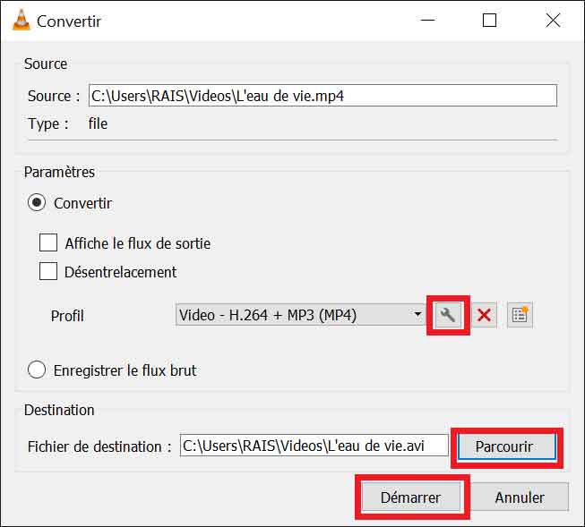 Convertir MP4 en AVI avec VLC