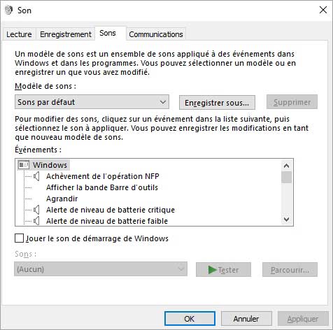 Ajuster les périphériques d'enregistrement audio sur Windows