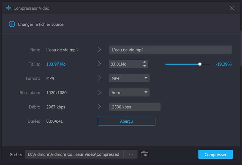 Compresser une vidéo