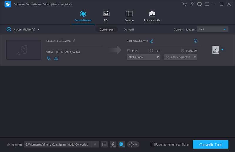 Convertir WMA en M4A