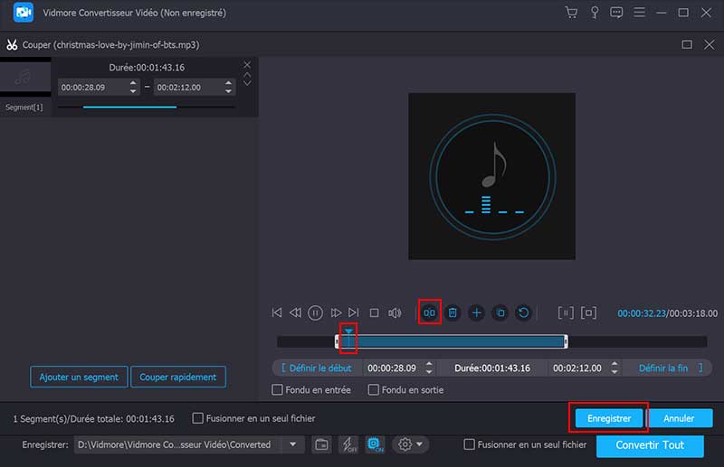 Diviser le fichier audio