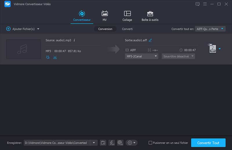 Convertir le fichier MP3 en un autre format