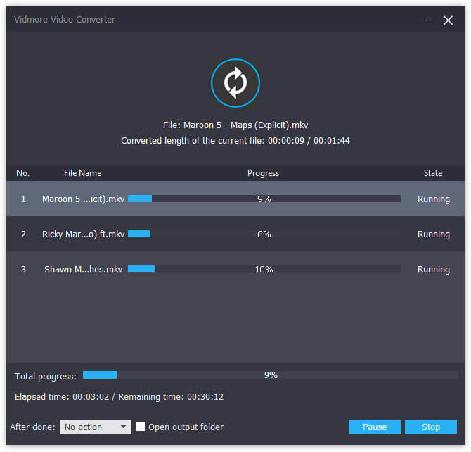 Démarrer la conversion FLV en MP3